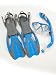 US Divers Coral Kids Recreational DRY Snorkel Set: Coral mask, Island Dry Junior snorkel, Proflex Junior fins, Mesh bag