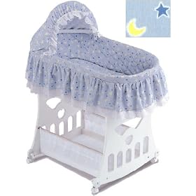 Moon & Stars Portable Bassinet 'n Cradle w/Toybox Base