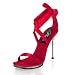 CHIC-14 Red Satin/Clear-Size 6