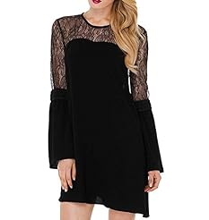 Sexy A-line Backless Lace Puff Sleeves Chiffon  Dress