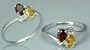 Oval Cut Citrine Garnet Ring Sterling Silver