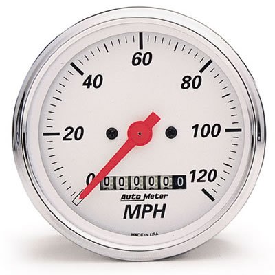 Auto Meter 1388 Arctic White In-Dash Programmable Electric Speedometer
