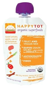 HAPPYBABY Happy Tot - Stage 4: Sweet Potato, Apple, Carrots and Cinnamon, 4.22  Ounce Pouch (Pack of 16)