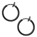 Pair of Medium Size 3/8 inch Black Non-Pierced Hoops-Fake Lip Ring-Fake Nose Hoop