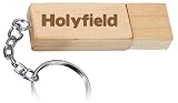 Engraved Wooden USB Flash Drive 8 GB with chain - Engraved name Holyfield