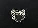 20PCS Silver Plated Adjustable Filigree Ring Blanks 18mm