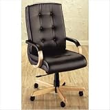 3900 Series Executive Swivel - Wood Arms Finish: Windsor Cherry, Fabric: Cobblestone - Grey