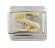 SilverBin Gold Tone Letter Initial S Stainless Steel Italian Charm Link
