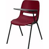 Flash Furniture Burgundy Ergonomic Shell Chair with Left Handed Tablet Arm