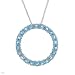 Circle Necklace With 1.76ctw Genuine Topazes Well Made in White Gold Length 18in