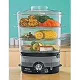 Kitchen & Housewares : Tefal VC100715 3 Tier Ultracompact Steamer Black Chrome