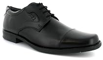 Business Class "Ant" Mens Leather Lace Up Formal Shoes - Black