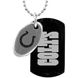 Team Titanium Indianapolis Colts 2 Piece Logo Steel & Black Dog Tag