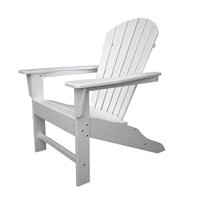 Polywood Outdoor Furniture South Beach Adirondack Chair, White-Recycled Plastic Materials by 