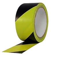 Bertech BERST-2BY Black/Yellow Safety Warning Vinyl Tape, 18 yd Long, 2