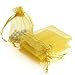 Akstore 100PCS 4x6inch (10x15cm) Drawstring Organza Jewelry Favor Pouches Wedding Party Festival Gift Bags Candy Bags (Golden)