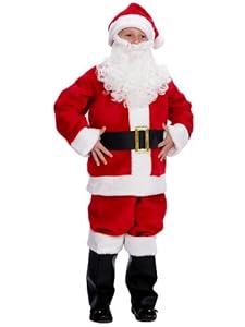 Kids Plush Santa Suit Costume M