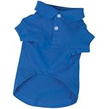 Zack & Zoey Cotton Polo Dog Shirt, Medium, 16-Inch, Nautical Blue