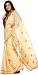 Cream Chanderi Sari with Woven Paiselys and Leaves - Pure Silk-Cotton