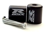 SUZUKI GSXR 600 750 1000 1100 LOGO BLACK BAR ENDS