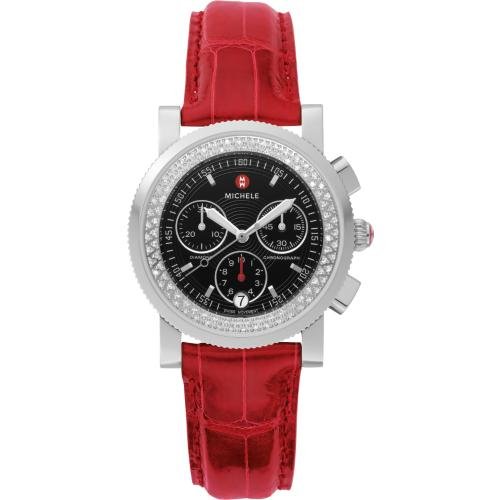 MICHELE Sport Sail Black Diamond Garnet Alligator