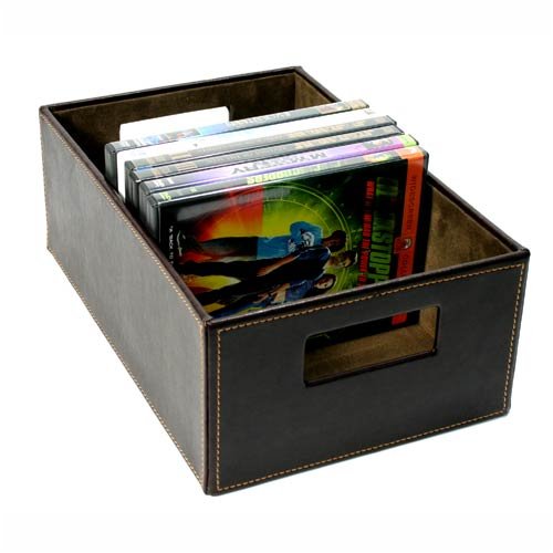 Richards Homewares Brown Faux-Leather Open Video Box