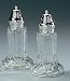 2 PC. SALT AND PEPPER SET - 2 PIECE GLASS/ SILVER SALT AND PEPPER SET