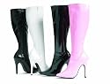Ellie Shoes - LAURA-BLK, 5" Heel Stretch Knee Boot With Inner Zipper