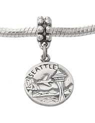 Sterling Silver Seattle City of Good Will Dangle Bead Charm