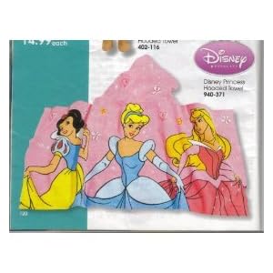 Disney Princess Hooded Bath Towel Avon Cinderella Snow White Belle