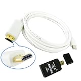 6 Feet Mini DisplayPort to HDMI Adapter Cable for Apple iMac Mini Pro MacBook Air MacBook Pro 13 inch MacBook Pro 15 inch MacBook Pro 17 inch w/ AGPtek USB 2.0 All-in-One Card Reader