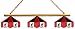 Imperial Miami Heat Licensed Three Shade Stained Glass Billiard Table Lamp