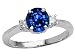 1.35 cttw Lab Created Sapphire and Genuine Diamond Engagement Ring - 14kt White or Yellow Gold