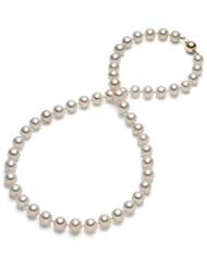 HinsonGayle AAA Gem Collection 8.0-8.5mm White Cultured Freshwater Pearl Necklace (14k Yellow Gold, 18")