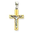 14k Rhodium Crucifix Pendant