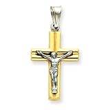 14k Rhodium Crucifix Pendant