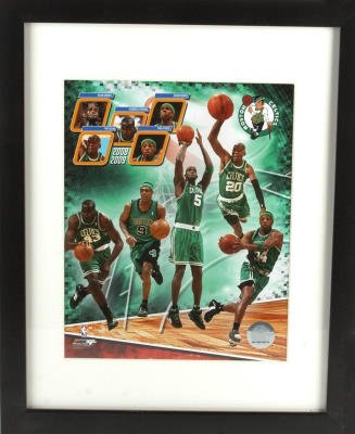 (13x16) Framed Boston Celtics Garnett Rondo Allen Perkins Pierce 2008/2009 Sports Poster Print