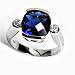 Sterling Silver Ring with Sapphire CZ - Size: 5-10