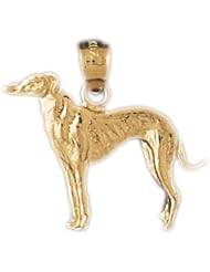 Dazzlers Solid 14k Gold Gold Greyhound Dog Charm Pendant Available in three colors from jewelsberry (weights: 1.8 grams only)