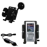 Samsung Yepp YP-Z5 Flexible Auto Windshield Holder with Car Charger - Uses Gomadic TipExchange