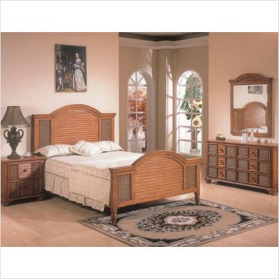 Ships Wheel 4 Piece Bedroom Set in Light Brown Size: King
