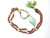 Yoga Gift Mala Green Jade Rudraksha Beads for Meditation, Pendant Prayer Mala, Holy Necklace