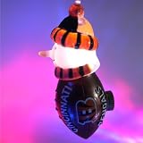 Pack of 4 Cincinnati Bengals 5" Light-Up Snowman Christmas Ornaments