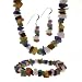  : STERLING SILVER GENUINE TIGER EYE CARNELIAN AVENTURINE AMETHYST ROSE QUARTZ STONE CHIP EARRINGS BRACELET NECKLACE JEWELRY SET