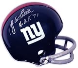 Y.A. Tittle Autographed/Hand Signed New York Giants Throwback Mini Helmet with HOF 71 Inscription