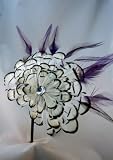 NEW White and Black with Purple Feather Headband, Limited.