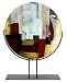Cressida Glassware Signature Handpainted Fused Glass-Pieces Symphony of White Series Gold and White Metallic 25-Inch by 20-Inch Round Platter with Metal Stand