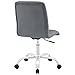 Modway Prim Ribbed Armless Mid Back Swivel Conference Office Chair In Gray