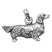 Dachshund Long Hair Sterling Silver Hound Dog Charm
