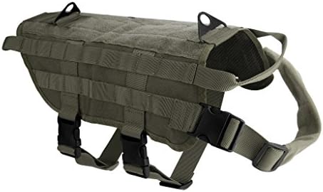 SinoWare Tactical Dog Molle Vest Harness Training Dog Vest Small Ranger Green